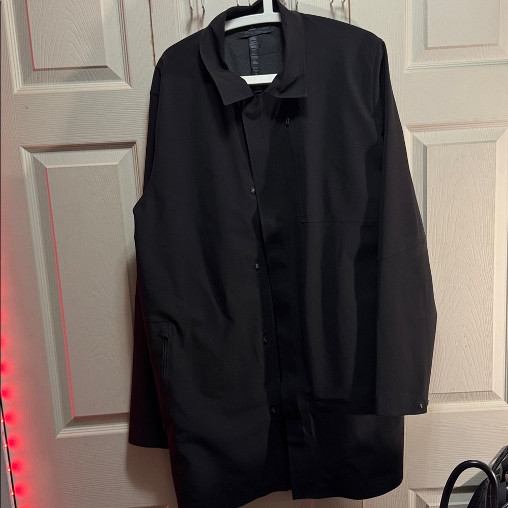 Black Lululemon trench overcoat